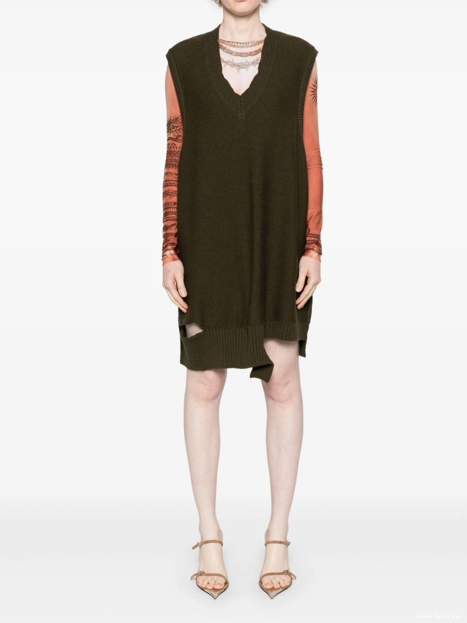 Affordable knitted sleeveless Versace Women minidress 0803